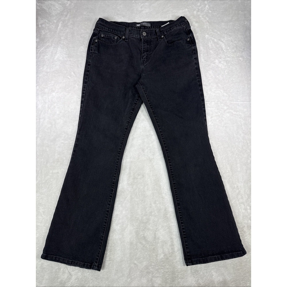 Levi's 515 Boot Cut Jean Womens Vintage Black Wash Stretch Denim Size 10 (32X30)